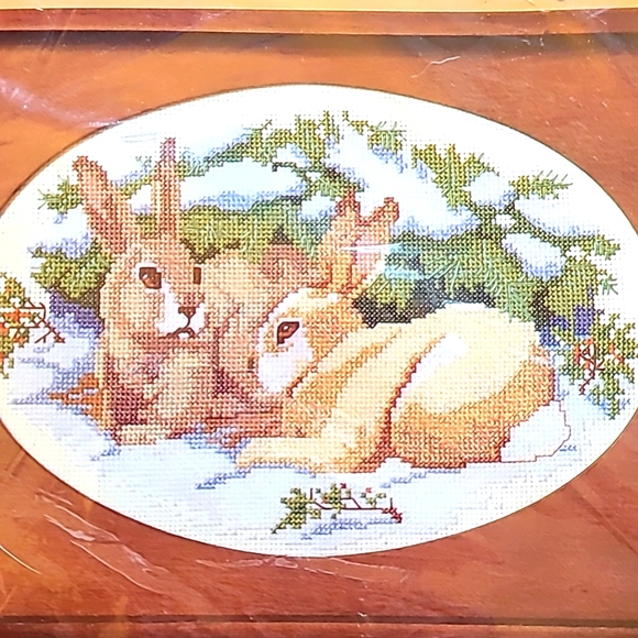 NWT Winter Rabbits crossstitch kit by the Creative Circle - Picture 1 of 8